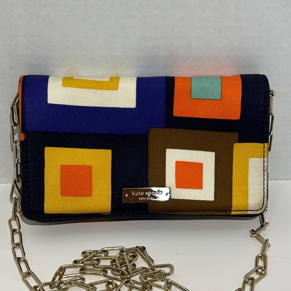 Kate Spade Mod Squad Purse Geometric with Gold Link Chain Strap Crossbody - Picture 2 of 14